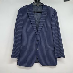 Southwick Men’s Blazer Sport Coat Jacket Size 45 Striped Blue